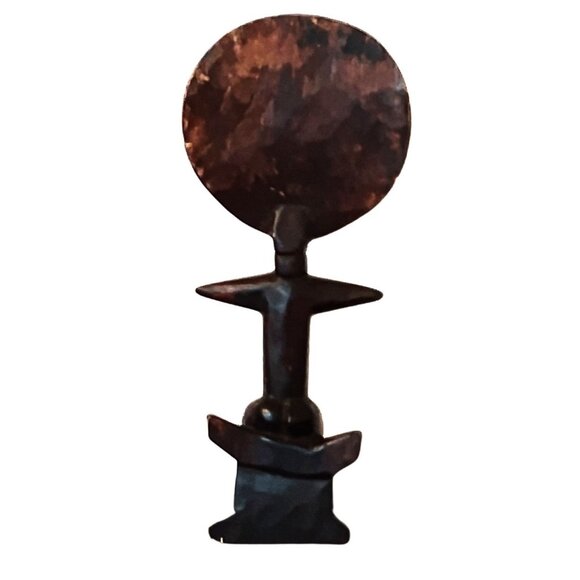 Vintage Hand Carved Wooden African Fertility Sculpture Intricate Beadwork Ethnic - Picture 4 of 4